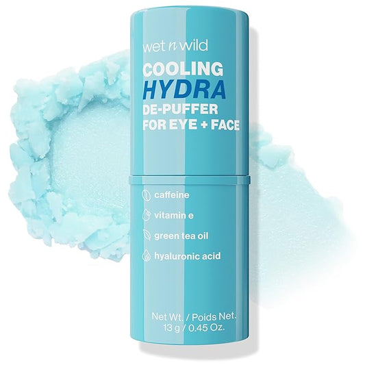 wet n wild Cooling Hydra De-Puffer, Soothing Face Makeup Primer Stick with Vitamin E & Caffeine, Instant Skin Refreshments for All Skin Types and Complexions, Vegan & Cruelty-Free-Velvo Beauty