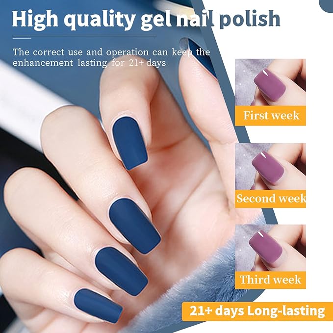 JODSONE 60 PCS Gel Nail Polish Set All Seasons No Wipe Base Coat Matte Glossy Top Coat Nail Gel Polish Kit for Starter Manicure DIY at Home Enjoy Fun-Velvo Beauty