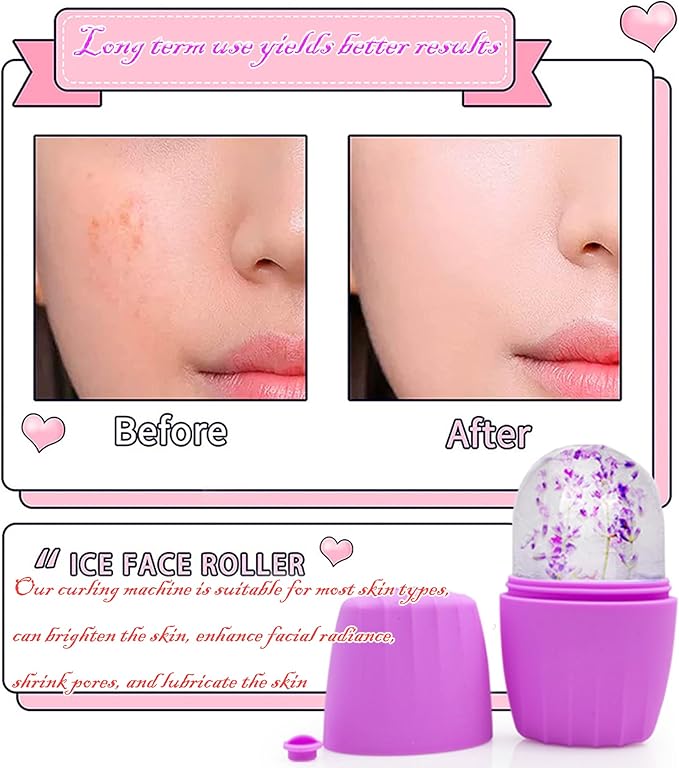 Ice Facial Cube Facial Beauty Ice Roller Skin Care Tools Ice Roller for Face and Eye Silicone Ice Mold for Face Beauty Ice Face Roller-Velvo Beauty