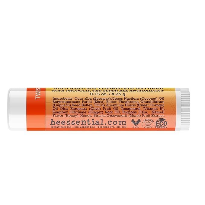 Beessential Natural Bulk Lip Balm, Orange Ginger, 18 Pack | For Men, Women, and Children. Great for Gifts, Showers, & More-Velvo Beauty