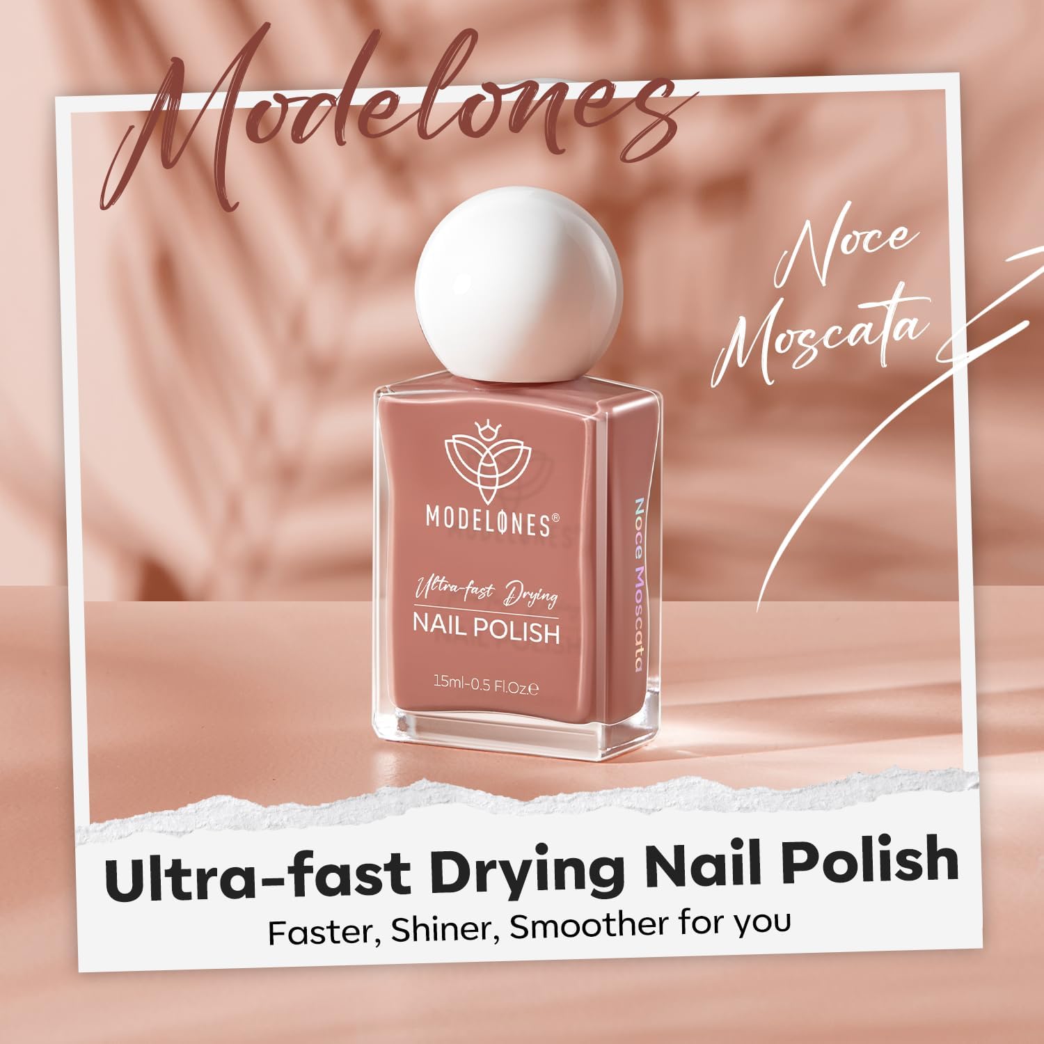 modelones Brown Nail Polish, Neutral Dark Nude 15 ml Quick Dry Nail Lacquer Strengthener Chip Resistant Long Last Shine Fingernail Toe Nail Art DIY Home Travel Manicure Gift for Women Girls 0.5 Fl Oz-Velvo Beauty