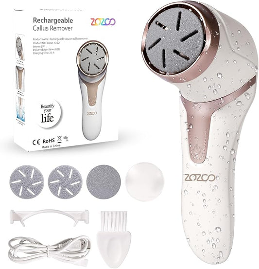 Electric Foot Callus Remover with Dander Vacuum, Rechargeable Waterproof Professional Portable Pedicure Tool, 3 Roller & 2 Speeds Electric Foot File Kit for Care of Dead Skin,Chapped,Callus,Cracks-Velvo Beauty