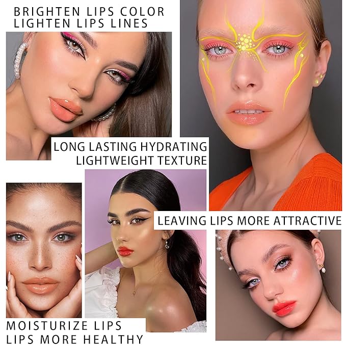 Lip Glow Oil Set, 2 Pcs Comforts Plumping Lip Oil, Refreshes Hydrating Lip Gloss Oil, Non-sticky Lip Plumper Gloss, Nourishing Lip Oil Tinted Lip Balm Lip Care, Soothes Tinted Lip Oil For Dry Lip-Velvo Beauty