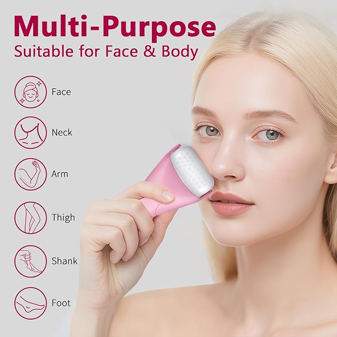 Ice Roller for Face & Eye, Vitamin E Rose Oil & Gua Sha Set, Gua Sha Oil for Face & Body, Reduces Puffiness Relieves Migraines Skin Care Tools, Facial Massager Tool & Self Care Gifts for Women-Velvo Beauty