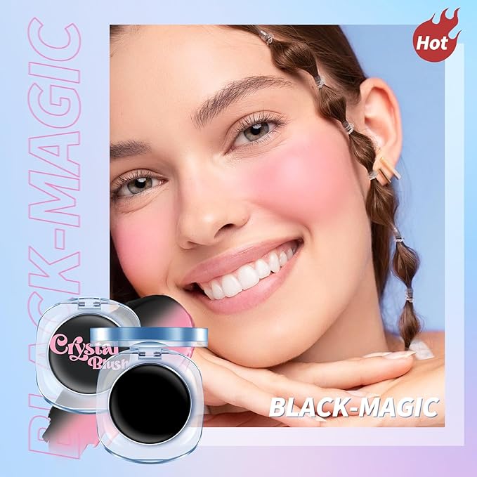Color Changing Blusher, Black to Pink Blush for Cheek Tint PH Temperature Change Magic Moisturizing Multi-use Cream,LongLasting Waterproof Lightweight Natural-Looking Face Makeup-Velvo Beauty