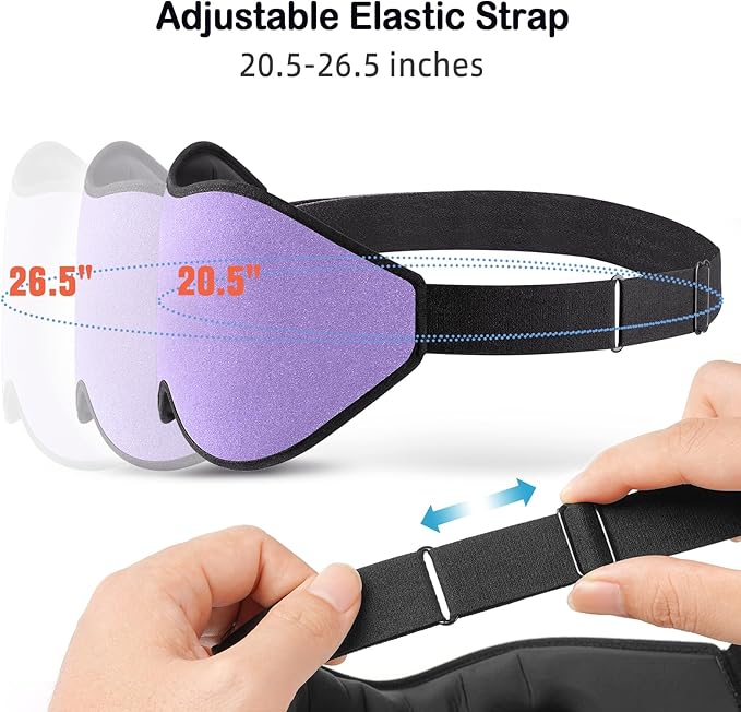 LitBear Sleep Mask for Side Sleeper Women Men, Eye Mask for Sleeping Light Blocking, 3D Contoured Cup Sleeping Mask, Soft Breathable Sleep Eye Mask with Adjustable Strap for Flight, Light Purple-Velvo Beauty