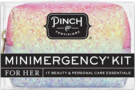 Pinch Provisions Rainbow Minimergency Kit, includes 17 Travel-Sized Cosmetic Essentials, Convenient for Purses, Emergency Beauty Accessories, Gifts for Holiday’s & Birthday’s-Velvo Beauty
