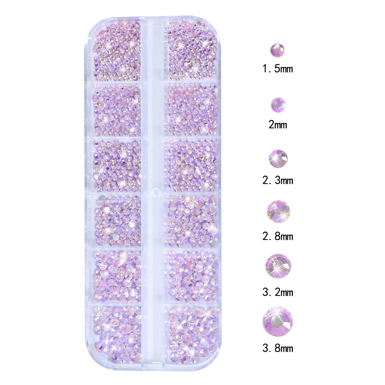 HNUIX Nail Rhinestones - 1600pcs 3D Multi Shape Size Crystal, Pink AB Nail Gems, Flat Back, with Kit, for Nail Art, DIY Decorations-Velvo Beauty