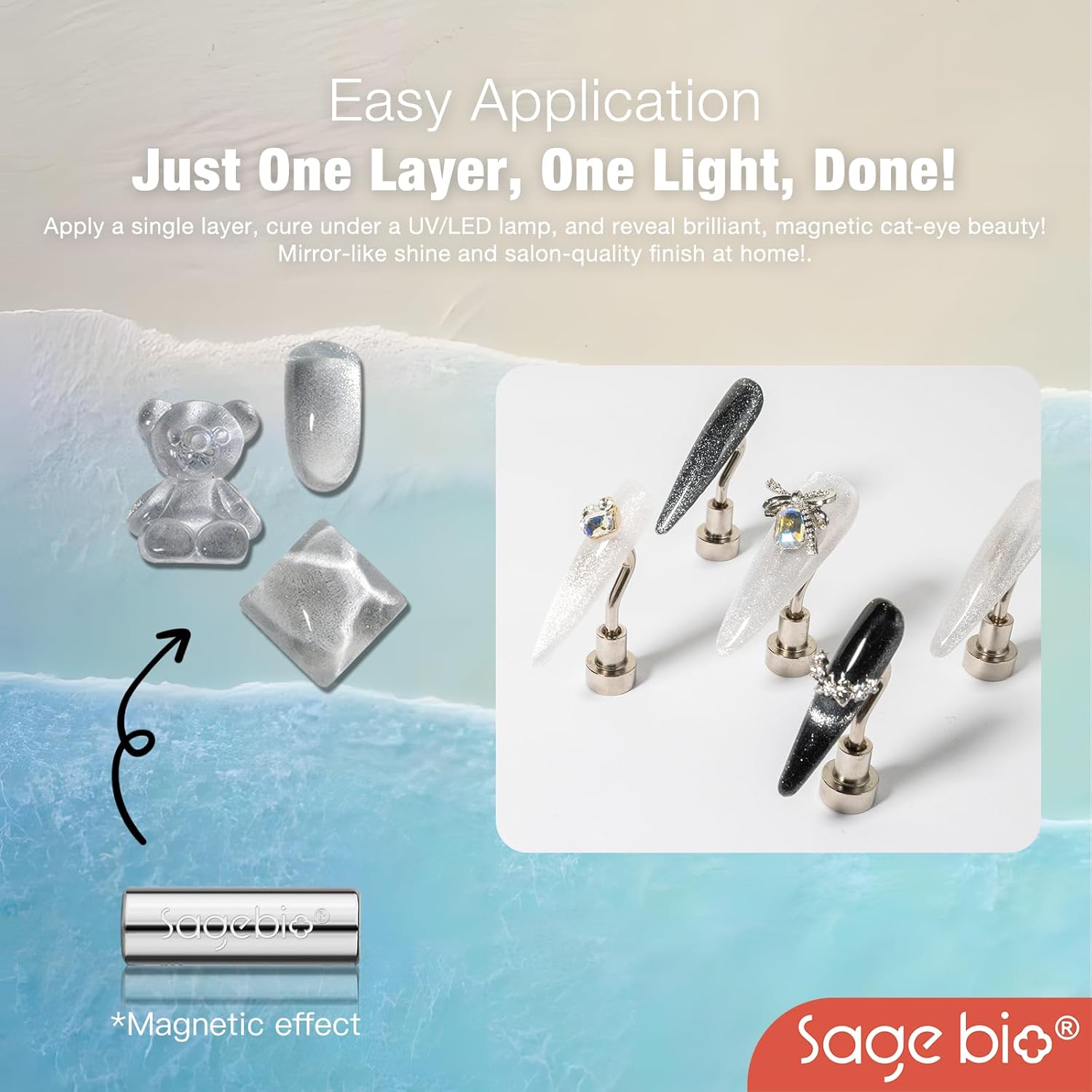 Multifunctional Cat Eye Gel Nail Polish, No Base or Top Coat Required, 15ml, Lasts Up to 4 Weeks, UV/LED Cured, Easy Application, R103-Velvo Beauty