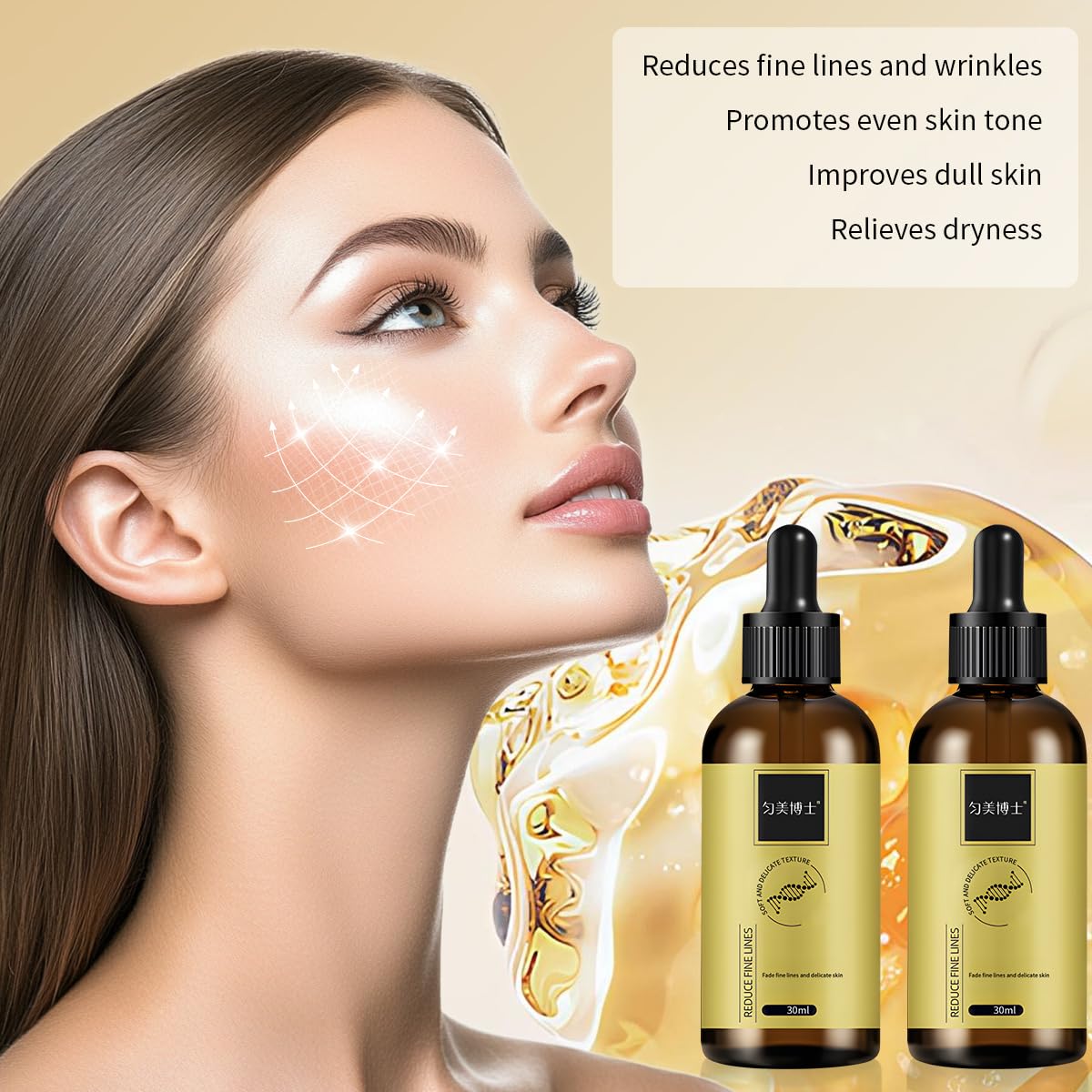 3 Pcs Anti-wrinkle Firming Serum, Anti-Aging Essence, Firm and Plump Face Serum, Anti-Aging & Wrinkles Lifting & Firming Essence, Hydrate & Moisturize, Reduce Fine Lines And Wrinkles-Velvo Beauty