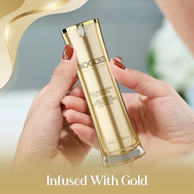 OROGOLD 24K Intensive Eye Serum for Wrinkles, Puffiness - Anti Aging Serum For Youthful Looking Skin - Under Eye Skin Softening Serum - 50 ml. / 1.76 fl. oz.-Velvo Beauty