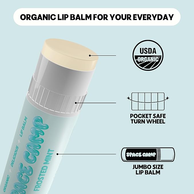 Wellness Jumbo Lip Balm - Frosted Mint Organic Flavored Balm (2 Pack)-Velvo Beauty