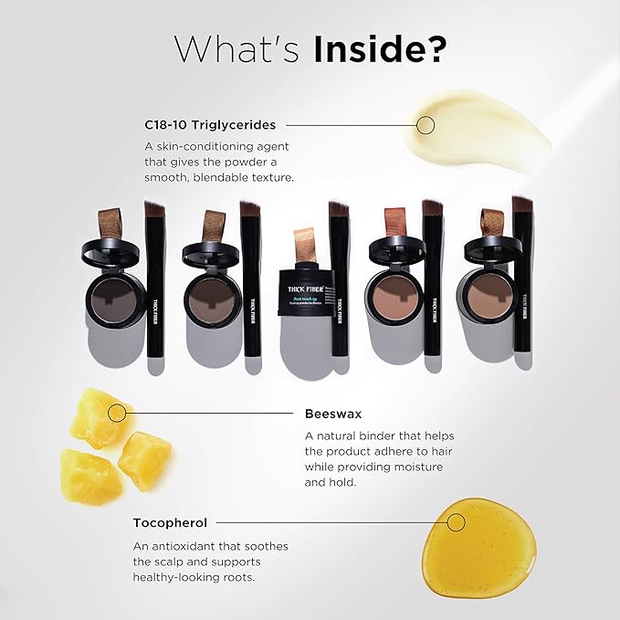 THICK FIBER Root Touch Up Concealer - Hairline Powder for Thinning Hair, Water & Sweat Resistant Hair Loss Cover Up Set with Brush (Light Blonde)-Velvo Beauty