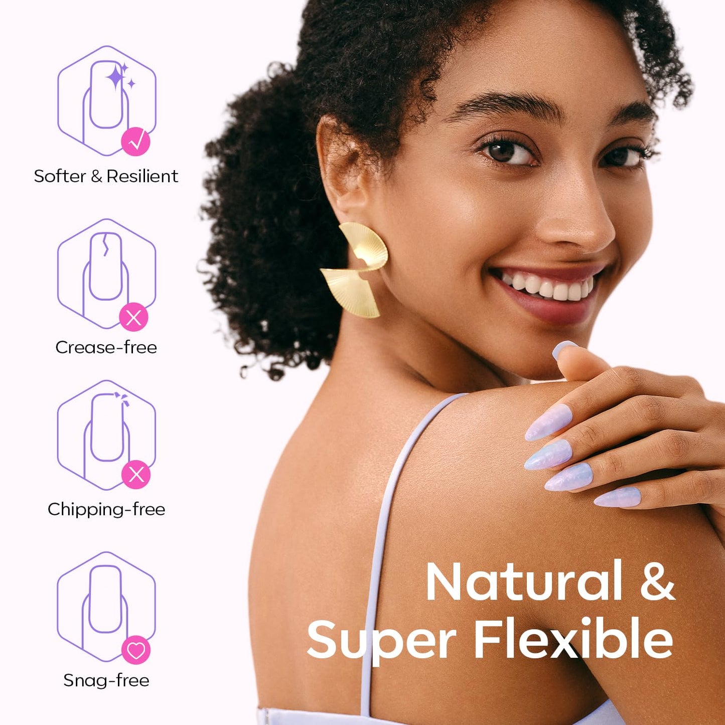 modelones Pointed Almond Nail Tips, Medium Pre-shaped Soft Gel Tips Fake Nails False Acrylic Clear Full Cover Press on Extension Gel Kit Manicure DIY at Home 216PCS 12Sizes-Velvo Beauty