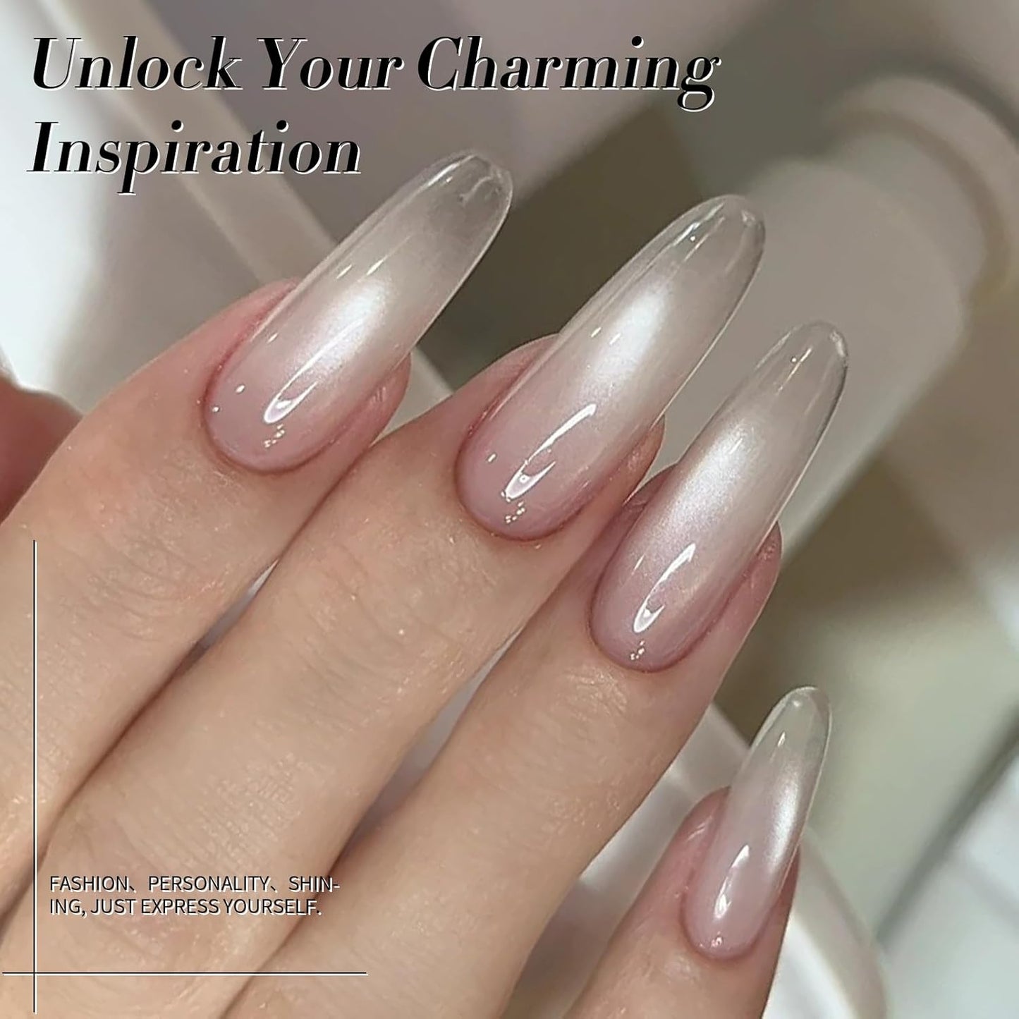 Born Pretty Magnetic Gel Nail Polish Flowing Light White Cat Magnetic Eye Gel Nail Polish White Auroras Cat Magnetic Eye Gel Polish Nail Art Vanish 15ML-Velvo Beauty