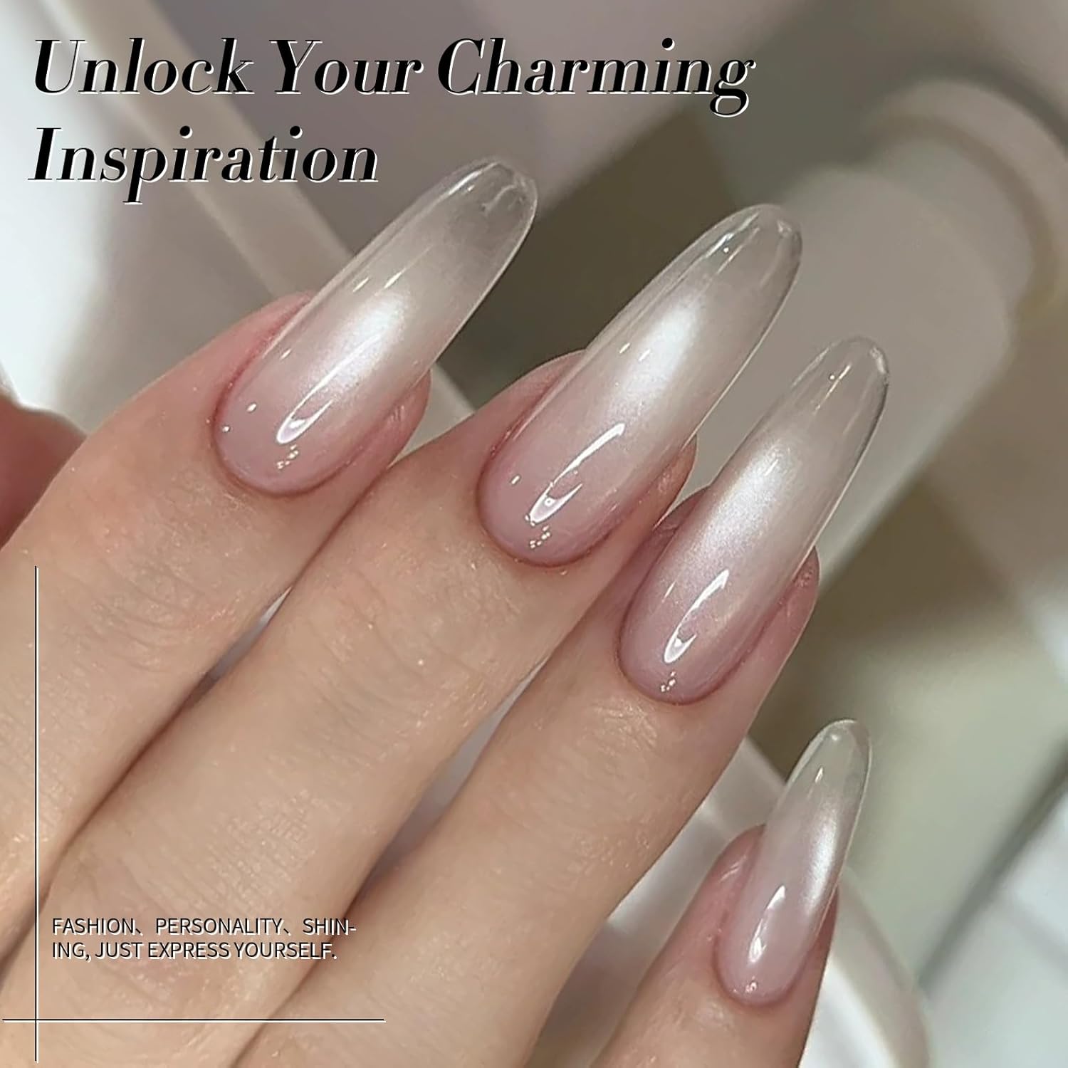 Born Pretty Magnetic Gel Nail Polish Flowing Light White Cat Magnetic Eye Gel Nail Polish White Auroras Cat Magnetic Eye Gel Polish Nail Art Vanish 15ML-Velvo Beauty