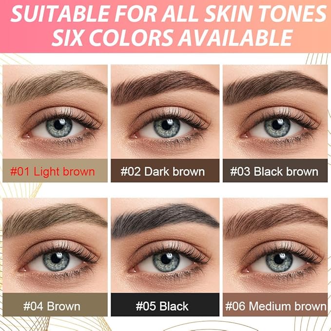 evpct 2Pcs Light Brown Magic Microblading Dual-Ended Eyebrow Contouring Pen Brow Pencil, with 4 Brush Micro-Fork-Tips Applicator and Precise Brush-Tip Hair Like Strokes, Dual-ended Eyebrow Brush-Velvo Beauty