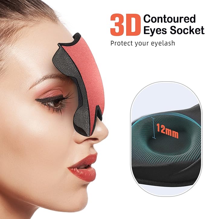 LitBear Sleep Masks for Women, Sleep Eye Mask for Sleeping, Comfortable Night Sleeping Mask, Soft Contoured Eye Cover for Sleeping with Elastic Strap for Side Sleeper Flying Shift Worker Light Sleeper-Velvo Beauty