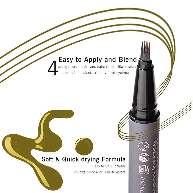 Taupe Eyebrow Pencil, 4-Prong Precision Brow Pen, Create Hair-like Stroke, Lift & Snatch Brow Shaping, Last for 24H YES.EYE DO (Cocoa Dust-Taupe)-Velvo Beauty