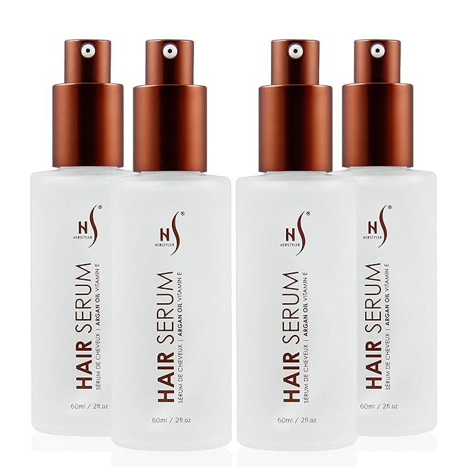 HerStyler Serum, 4 Pack - Hair Styling Agent with Argan Oil for Dry, Damaged Hair - Frizz Control Serum for Straightening, Shine, Trendy Tresses-Velvo Beauty