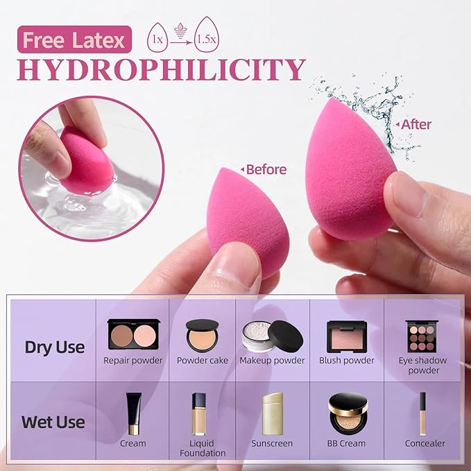 Makeup sponge latex free super soft beauty cosmetic blender, Pink-Velvo Beauty