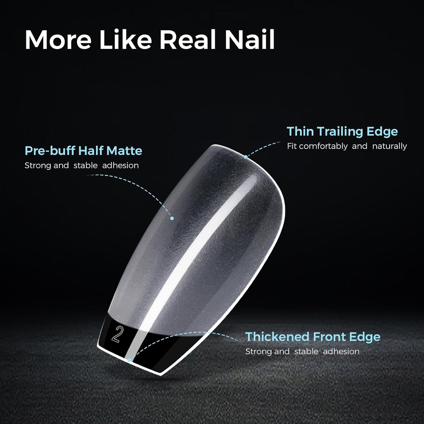 TOMICCA Short Coffin Nail Tips Acrylic Nails 240Pcs Acrylic Nail Kit Gel Nail Tips Pre-shape Clear Nails for Beginner and Professional DIY Salon 12 Sizes-Velvo Beauty