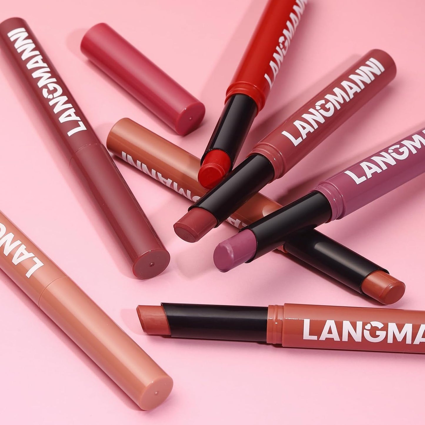 Jolilab 6Pcs Lip Set: 3 Colors Lip Liner+3 Colors Lipstick, Matte/Creamy,Smooth Creamy Texture,Long-Lasting,Bold/Nude Shades for Daily/Party, Vegan, Gift for Makeup Lovers.(#08+11+12)-Velvo Beauty