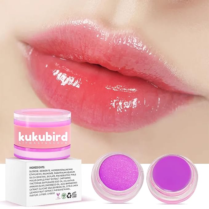 kukubird Exfoliating Lip Scrub Lip Care Treatment For Chapped and Cracked Lips-Grape-Velvo Beauty