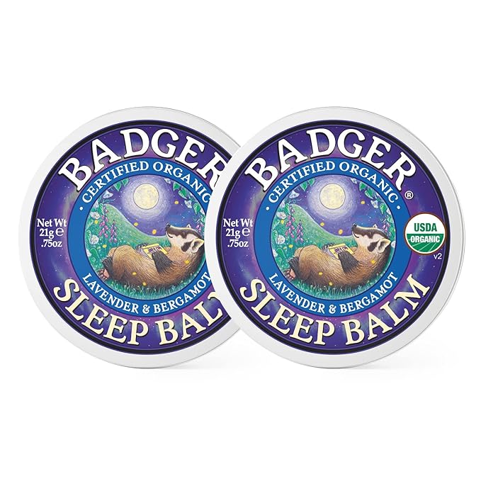 Badger - Sleep Balm, Lavender & Bergamot, Natural Sleep Balm, Scented Relaxing Balm for Children and Adults, Calming Night Balm, Organic Sleep Balm, 0.75 oz (2 Pack)-Velvo Beauty