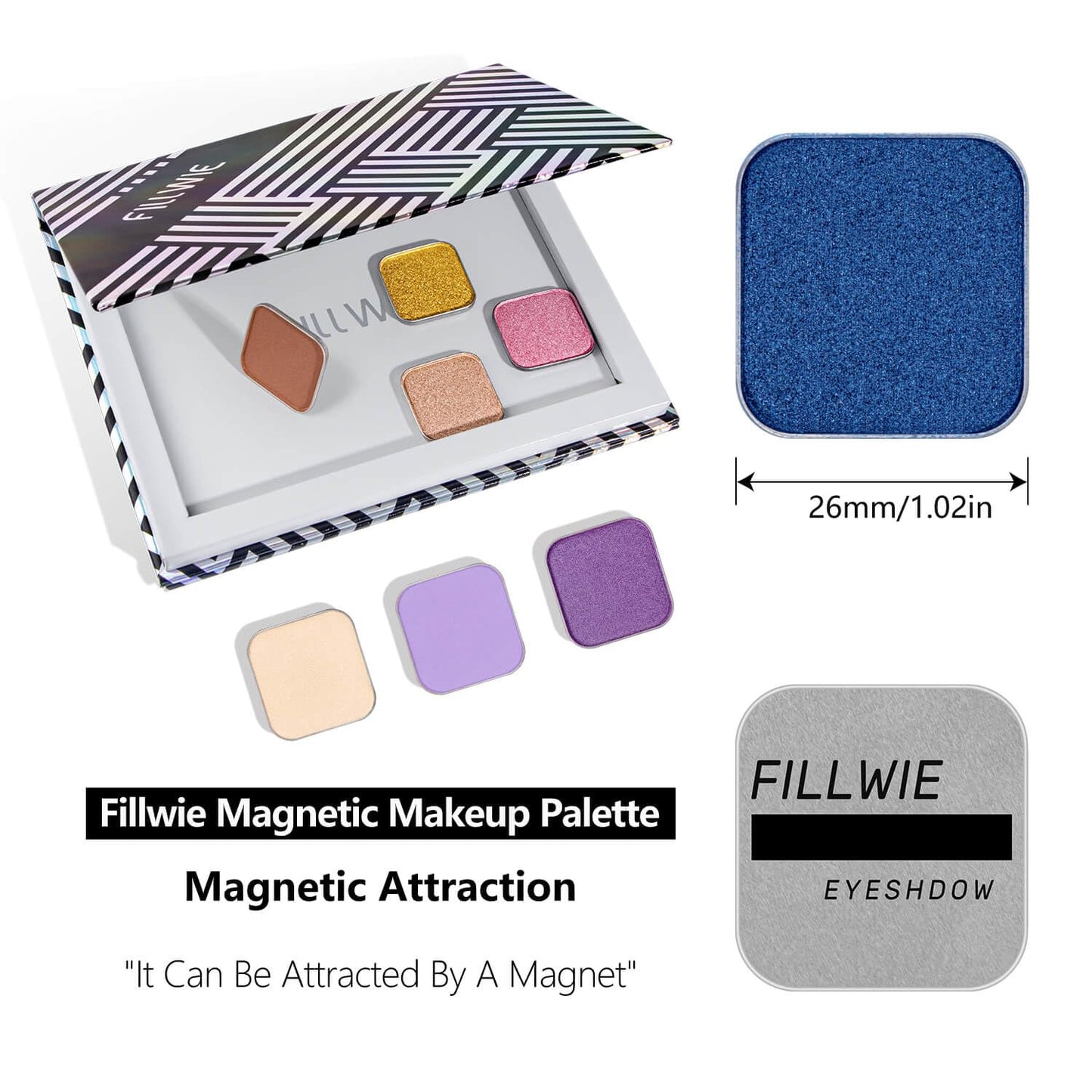 Magnetic Blue Single Eyeshadow Matte Shimmer Highly Pigmented Blendable Longwear Powder in Magnetic Refill Pan for Custom Palette Easy to Apply and Remove (Abyss)-Velvo Beauty