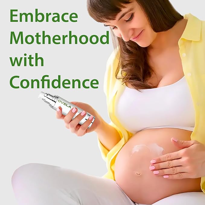 Abera Ovela Maternity Stretch Mark Cream with Eye Mask for Pregnancy and Weight Fluctuations, Stretch Mark Treatment Pregnancy Must Haves, Deep Stretch Mark Removal, All Skin Types, 1.69 fl oz-Velvo Beauty