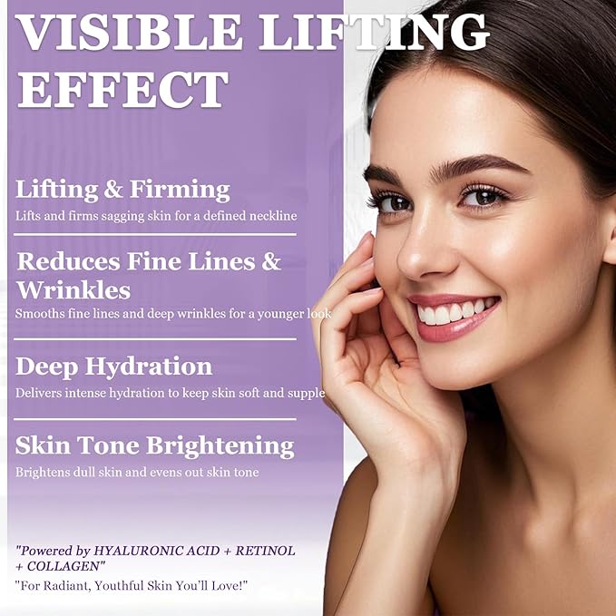 Retinol Cream for Face, Neck Creams for Tightening and Firming, Anti Aging Face Moisturizer for Face, Day & Night Moisturizing with Collagen, Hyaluronic Acid for Sagging Skin, Wrinkle, 1.7 Fl OZ-Velvo Beauty