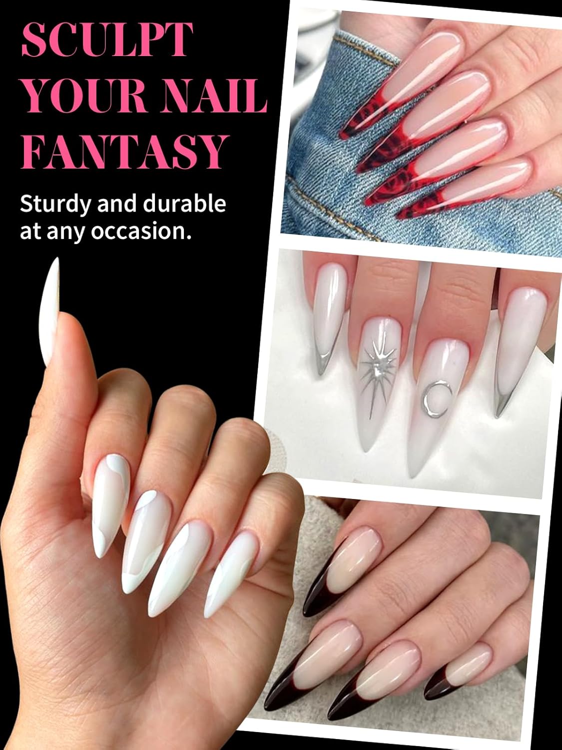 EBANKU Dual Nail Forms for Poly Extension Gel, 288 PCS Nail Forms Reusable Acrylic Nail Molds Sets, 12 Sizes Nail Extension Forms for Builder Gel Manicure Nail Art Design Salon DIY-Velvo Beauty