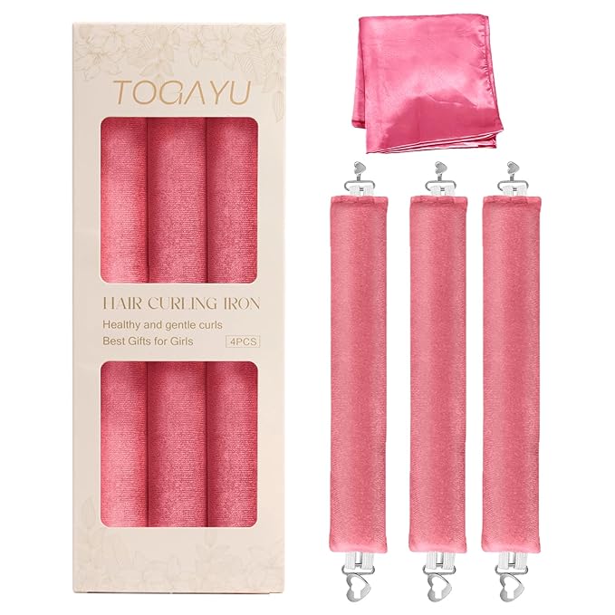 Heatless Curls Overnight Set - Jumbo Overnight Hair Curlers to Sleep In, Soft Velvet Hair Rollers for Women, No Damage Curls Styling Tools 3pcs-Velvo Beauty