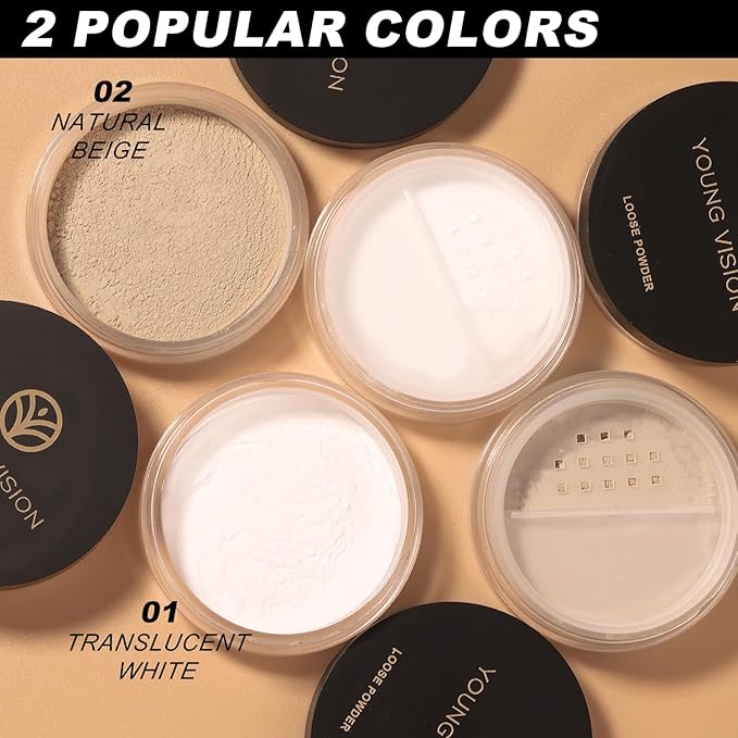 YOUNG VISION Flawless Finish Loose Powder - Translucent Setting Powder, Blurs Fine Lines & Imperfections, Lightweight, Long-Lasting, Suitable for All Skin Types, Makeup Essential…-Velvo Beauty