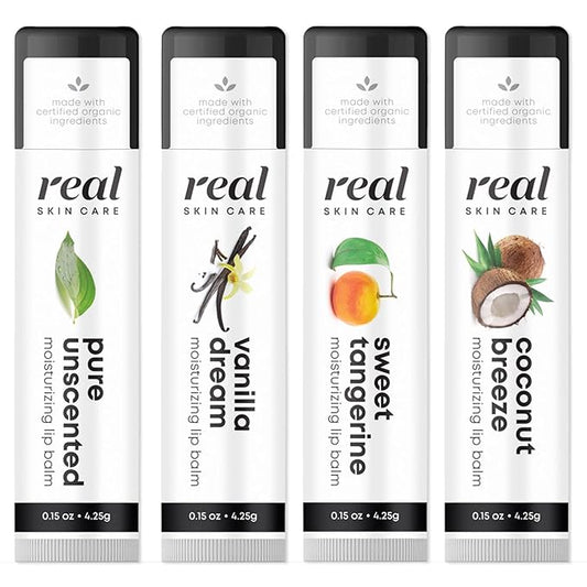 Organic Flavored Lip Balm – Lip Repair for Dry Cracked Lips Coconut Oil Lip Balm Lip Balm Set – Beeswax Lip Balm Lip Balm Pack – Organic Lip Balm Girls Trip Gift Favor Lip Balm Organic-Velvo Beauty
