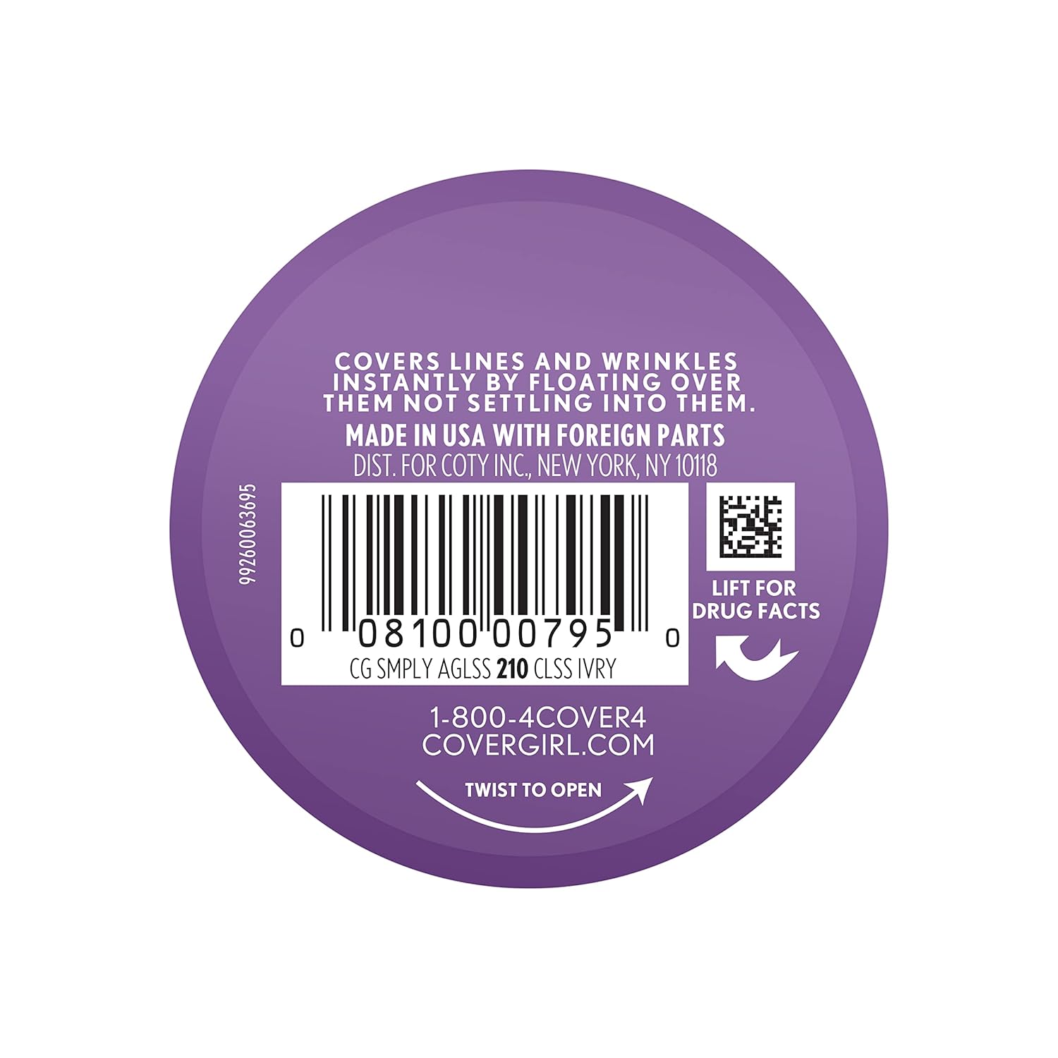 COVERGIRL+OLAY Simply Ageless Instant Wrinkle-Defying Foundation, 210 Classic Ivory, 0.44 Fl Oz (Pack of 1)-Velvo Beauty