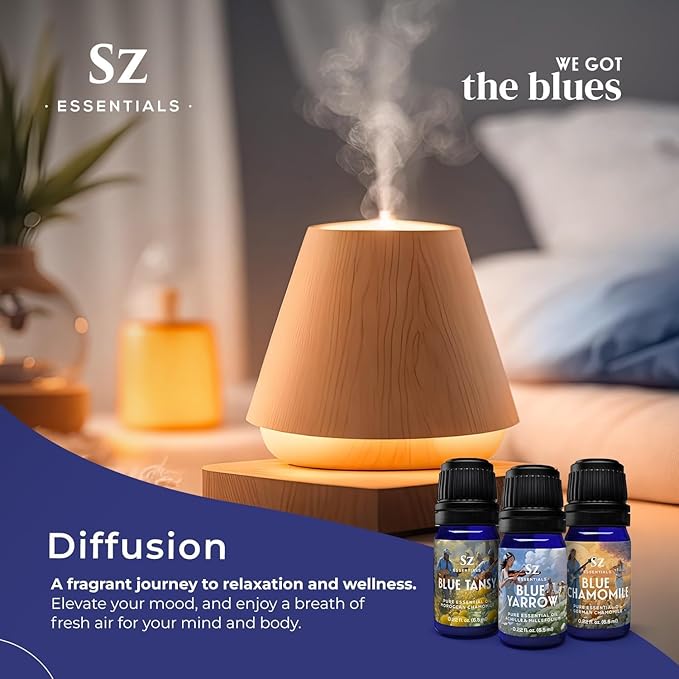 – “We Got The Blues” Essential Oils Set – Blue Tansy, Yarrow & German Chamomile – 3 x 6.5ml Bottles – 100% Pure, Natural, Undiluted – Therapeutic Grade & Vegan-Velvo Beauty