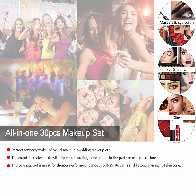 Makeup Kit for Women Full Kit, 26PCS Multi-Purpose Makeup Kit All-in-One Makeup Gift Set Makeup Essential Starter Kit, Compact and Lightweight Design for Girls, Women-Velvo Beauty