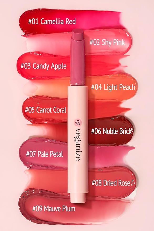 Veganize Collagen Lip Glass Balm | Hydrating Lip Balm in 9 Vibrant Colors | Moisturizing Lip Care Infused with Collagen Jelly Magic | No Animal Trial Lip Balm 0.06 oz (No. 6 Noble Brick)-Velvo Beauty