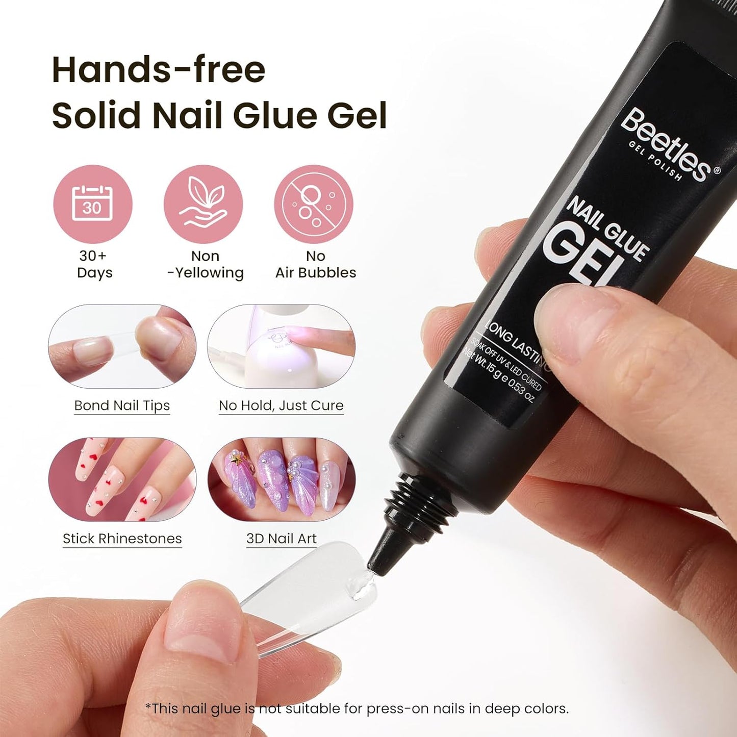 Beetles Gel Nail Kit Long Coffin with Nail Dehydrator and Primer, 576Pcs Half Matte Etch-X Gel Nail Tips Solid Nail Glue Mini Nail Lamp Acrylic Nail Tips Easy DIY Nail Extension Set Gift for Women-Velvo Beauty