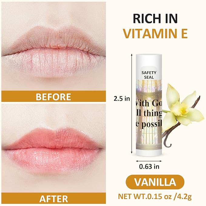 DMSKY 60 Lip Balm Bulk, Christian Gift for Women Men Faith Religious Moisturizing Lip Care Product Stocking Stuffers with Inspirational Scripture Happy Moment Praise God for Friend-Velvo Beauty