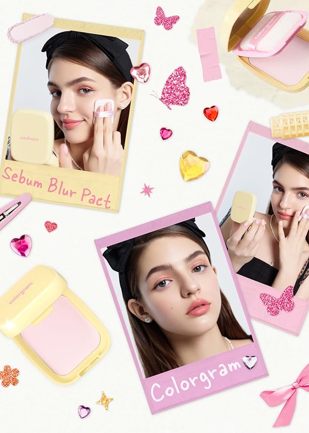 Colorgram Sebum Retouching Blur Pact | Poreless-Looking Pressed Setting Face Powder for Normal to Oily Skin, Provides Weightless, Matte Finish with Soft Focus Effect-Velvo Beauty