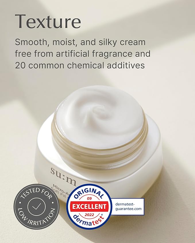 SU:M Micro-Active Soft Fit Cream (1.67 fl oz) - Deep Hydration for Elasticty, Sensitive Skin. Korean Skin Care. Peptides, Fermented Nutrients.-Velvo Beauty