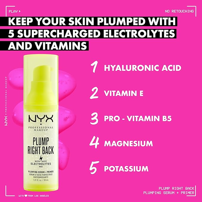 NYX PROFESSIONAL MAKEUP Plump Right Back Plumping Serum & Primer, With Hyaluronic Acid-Velvo Beauty