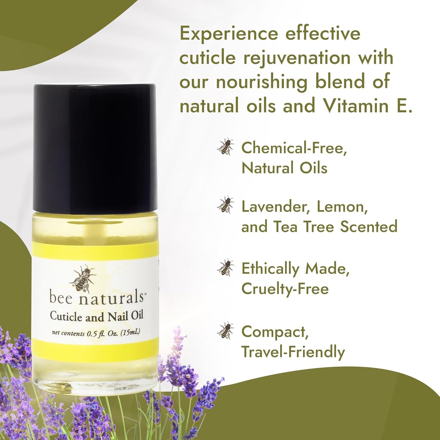 Bee Naturals Quick Fix Cuticle Oil Pen - Vitamin E Enriched Nail Revitalizer - Soothe & Repair with Lavender & Lemon Essence - Ideal for On-the-Go Nourishment Travel-Sized - Cruelty-free-Velvo Beauty