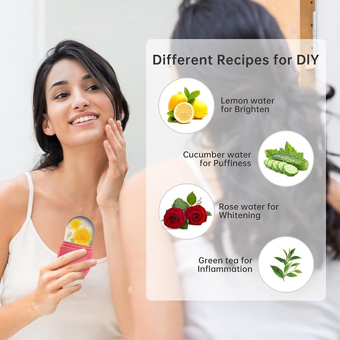 Coquette Ice Roller for Face and Eye, Ice Face Roller, Aesthetic Skin Care Tools Gifts for Women Cute Preppy Stuff,Silicone Ice Mold for Beauty(Pink)-Velvo Beauty