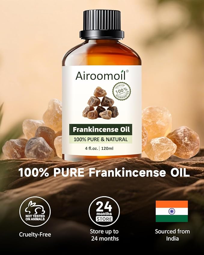 Pure Frankincense Essential Oil, 100% Pure Natural Frankincense Essential Oil, Premium Grade Essential Oils for Diffusers for Home, Skin, Care Massage, Soap, Aromatherapy, 4 Fl Oz | 120ml-Velvo Beauty