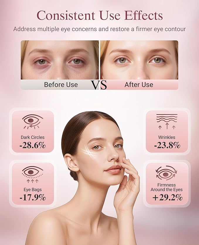 Red Light Therapy for Eyes, Wireless Under-Eye Red Light Therapy Mask with Timing Function, 3 Modes with Near-Infrared, Rechargeable Mask for Home Skincare-Velvo Beauty