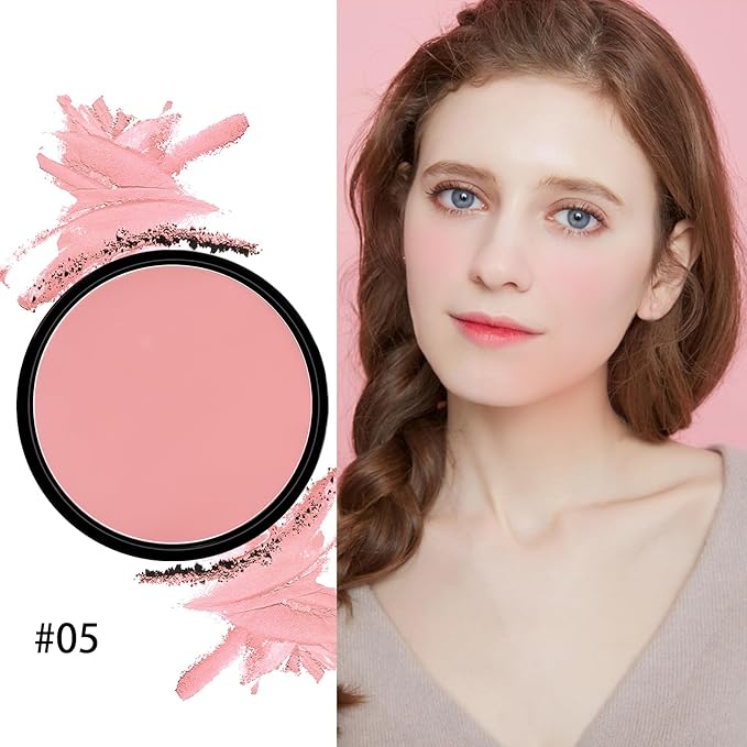 Boobeen Powder Blush Matte Blush, Highly Pigmented Beauty Cream Blush Palette for Create A Natural Cheek Flushed Look, Rich Colors (C-05)-Velvo Beauty